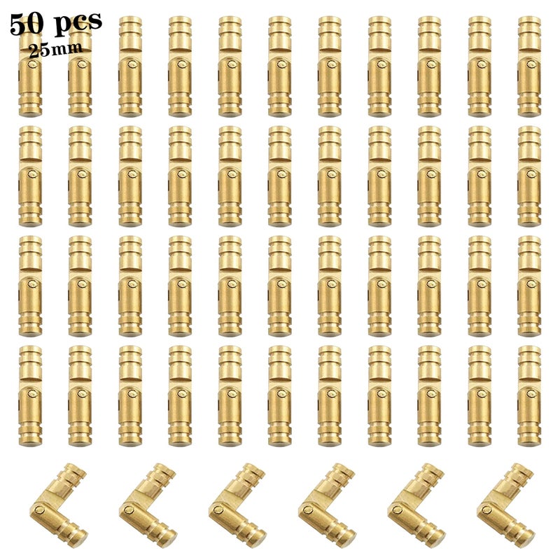 Csdtylh 50Pcs Invisible Brass Barrel Hinges, Brass Concealed Hinge, Small Barrel Hinge for Jewelry Boxes, Small Woodworking Projects, Music Boxes, Pencil Boxes, Hardwood Humidors, etc. - Image 1